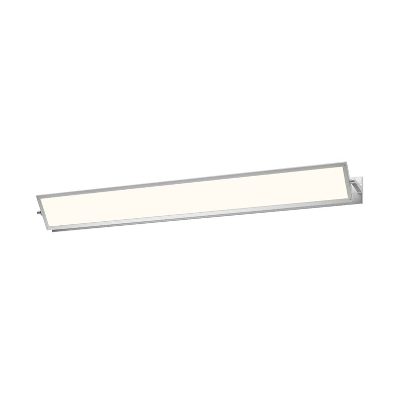 Aileron LED Armed Sconce, Bright Satin Aluminum, 4" H x 24" W x 4.75" D