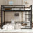 Full XL Over Full XL Metal Bunk Bed Frame, Heavy-Duty, Noise-Reduced Design For , Teens, And Adults-1259591005