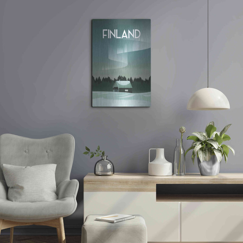 «Finlande I» par Omar Escalante, art mural en métal, H 24 po x l 16 po