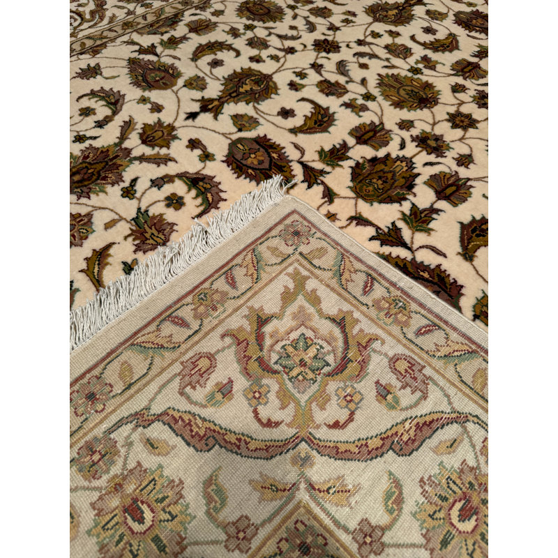 Tapis en laine beige noué à la main Original Original