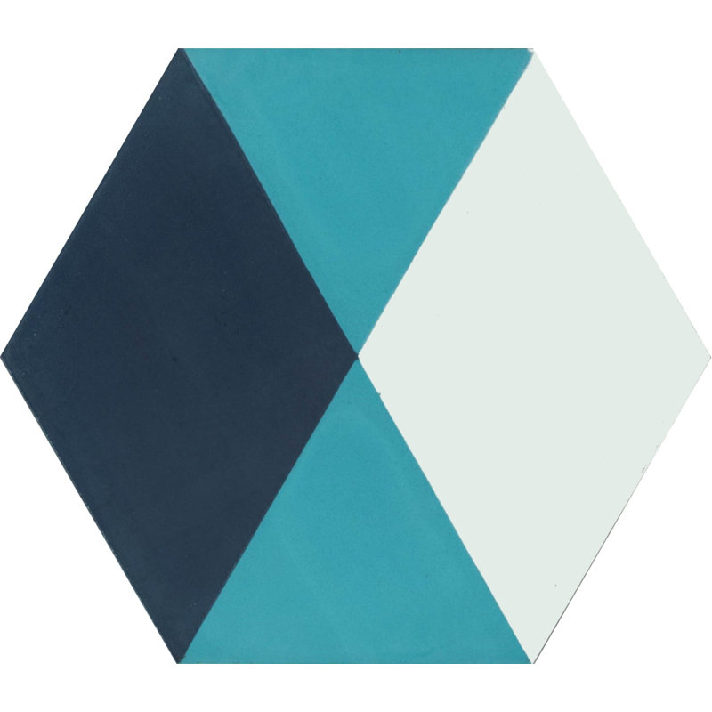 Triaxial 8" x 9" Cement Patterned/Concrete Look Wall & Floor Tile