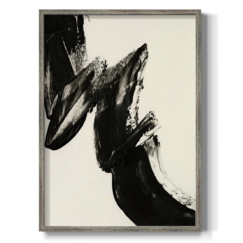 Black Expression II Framed Print - Solid Wood, 11" H x 9" W