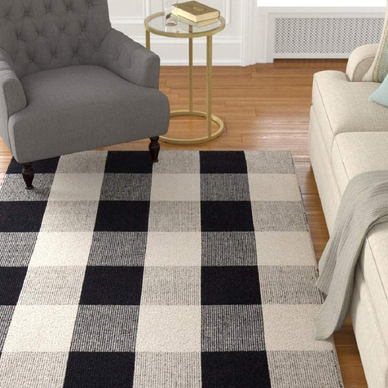 Michaeljay Non-Slip Doormat, 35.4" W x 59" L, Black/White