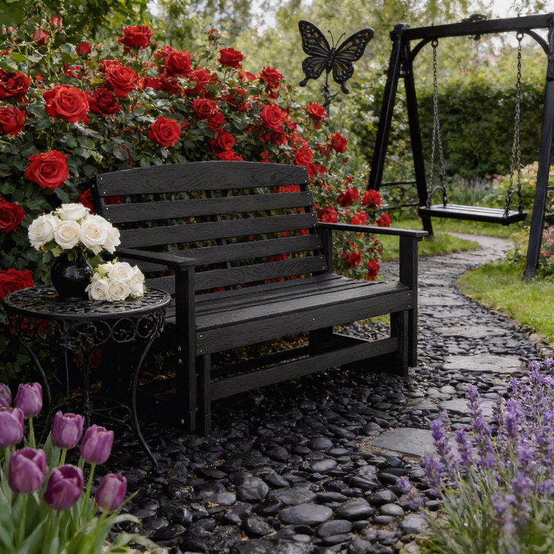 Banc oscillant et causeuse Loveseat, Noir