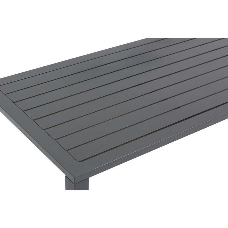 Rossville Rectangular Metal Outdoor Coffee Table , 47'' in. W 20.5'' in. D, Dark Gray