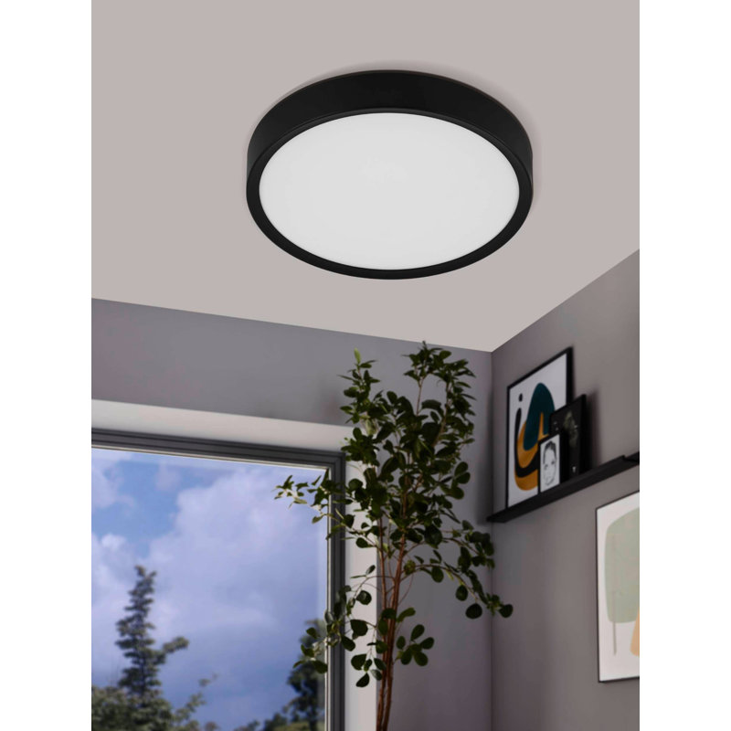 Azeemah LED Flush Mount, Black, 6cm H x 34cm W x 34cm D
