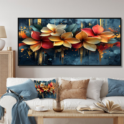 Fury River Of Aqua Plumeria Blossom I - Plumeria Canvas Prints