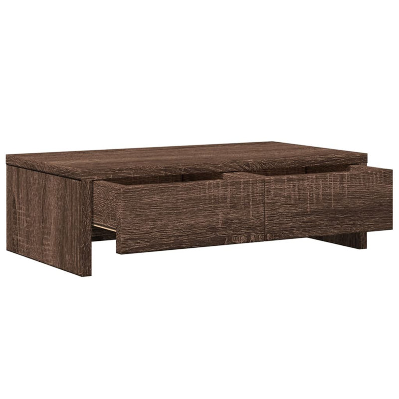 Barra Monitor Stand, 15cm H x 50cm W x 27cm D, Brown Oak