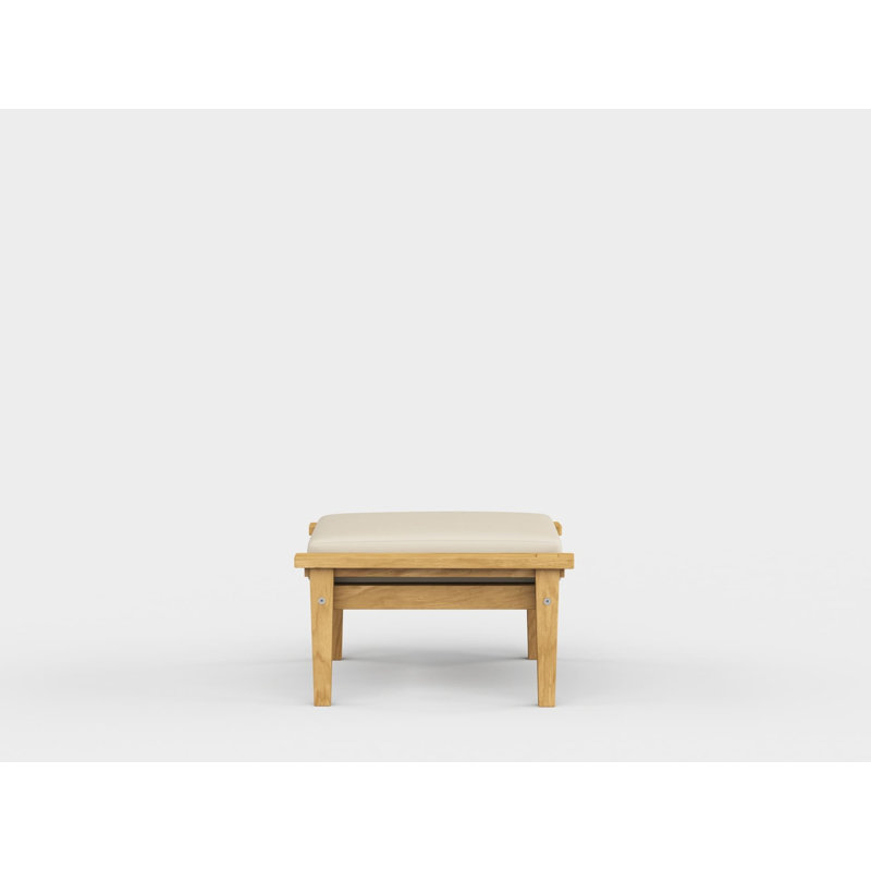 Savannah Outdoor Teak Ottoman, Premier Flax