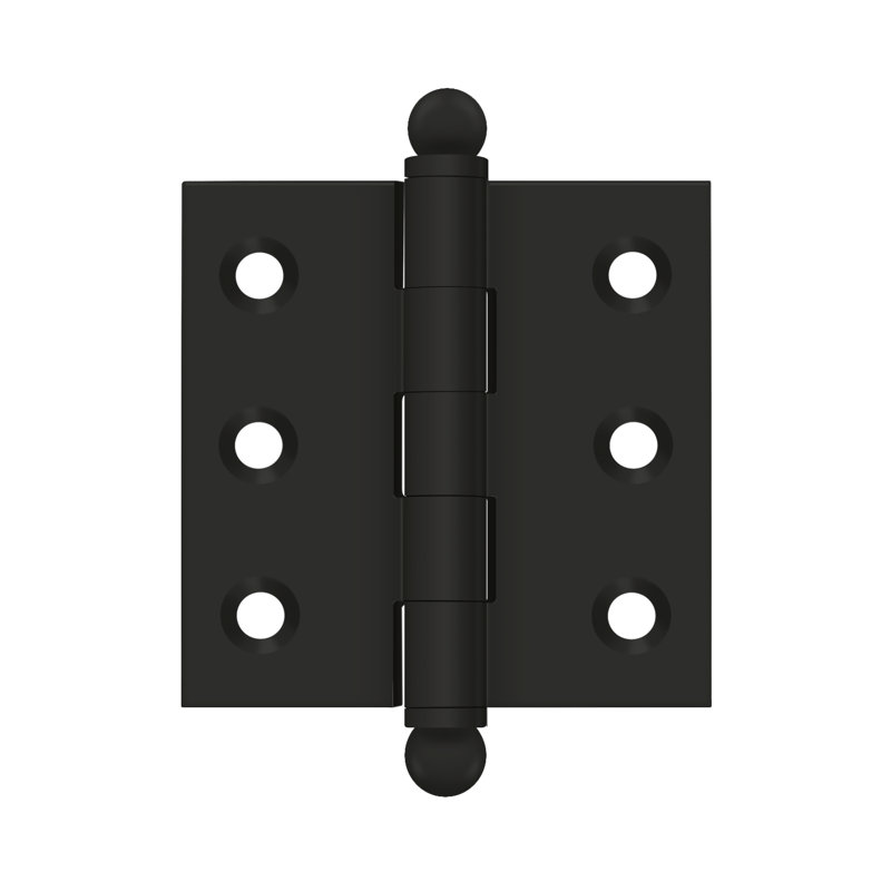 Deltana CH2020U19 2" x 2" Hinge, w/ Ball Tips in Paint Black Pair