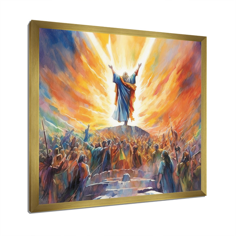Reproduction d'art sur toile, "Christian Triumph Resurrections - Christianity", Cadre doré simple, H 16 po x l 16 po x P 1 po