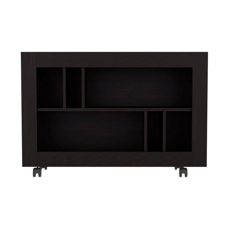 Console console, 5 tablettes, 4 roulettes
