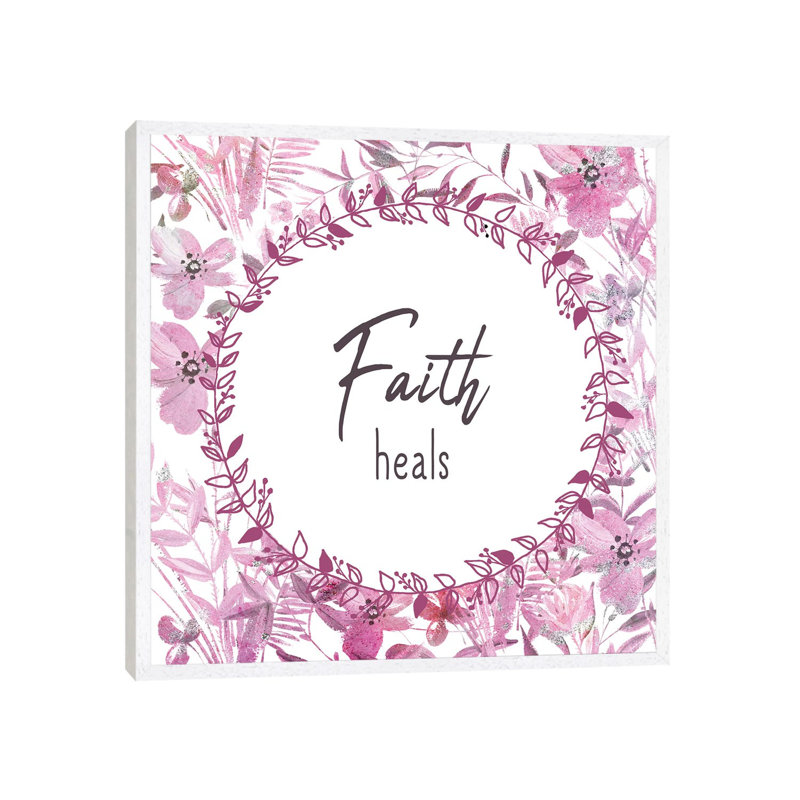 Faith Heals by Kimberly Allen - Print on Canvas, 66.04cm H x 66.04cm W x 3.81cm D, White Framed
