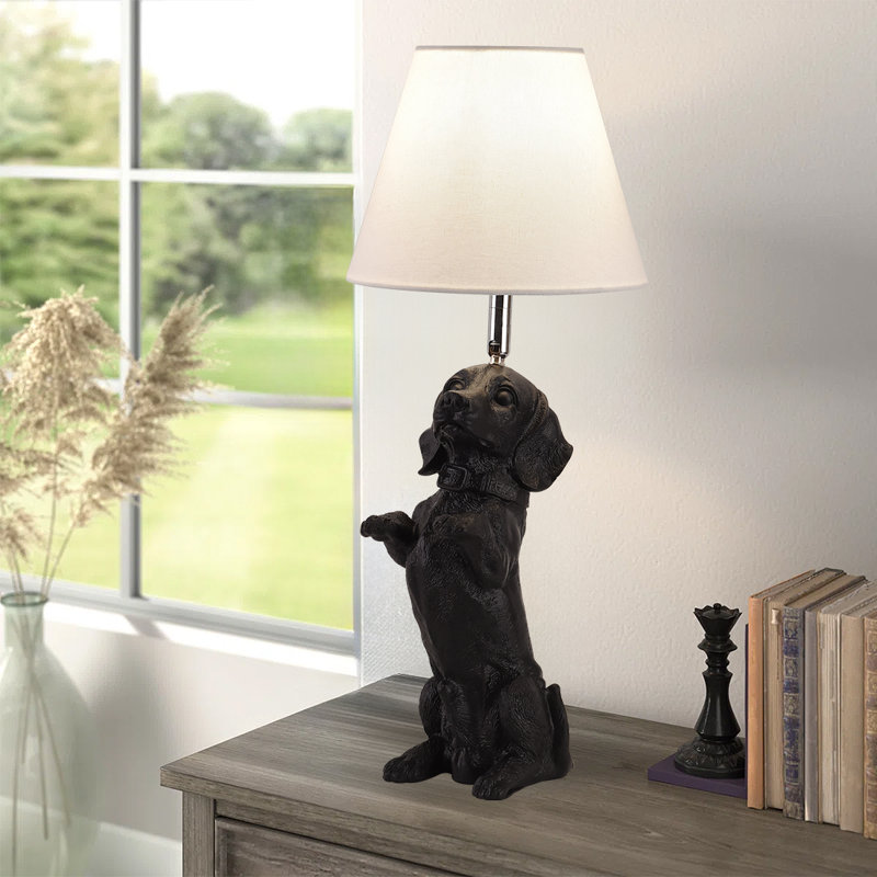 Dachshund Resin Table Lamp, Black