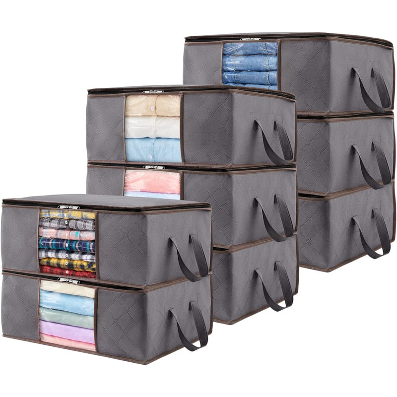 Ebern Designs Fabric Decorative Bin, Gray