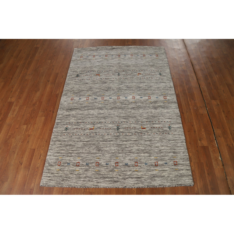 Tapis décoratif tribal rayé Gabbeh
