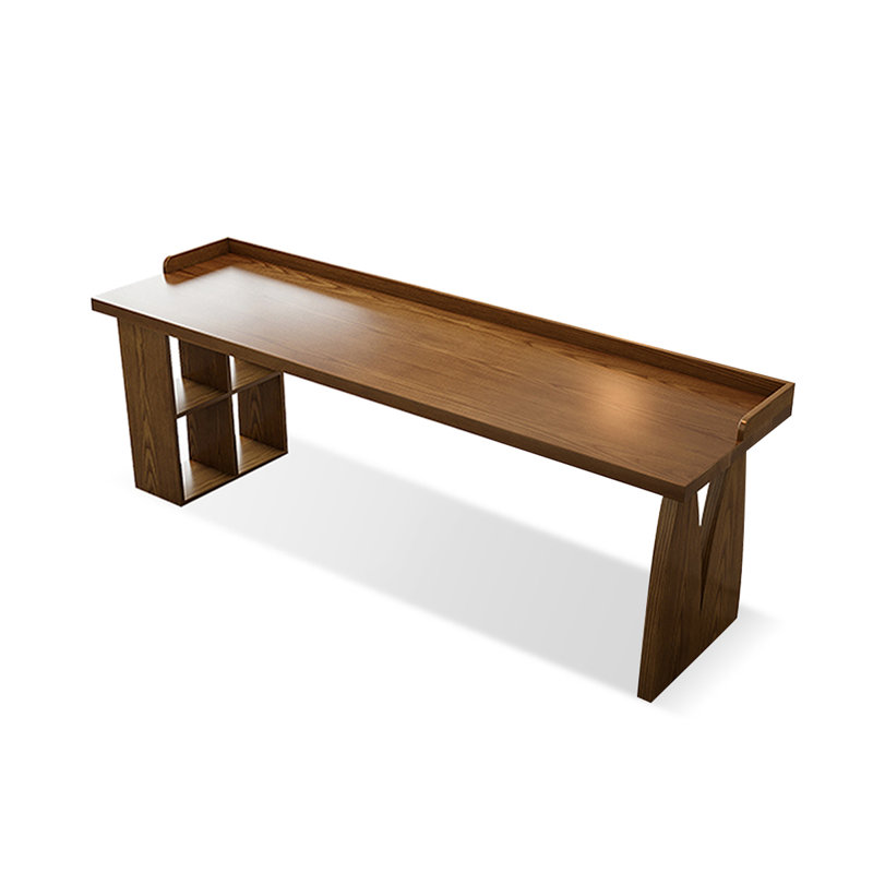 86.61"Light walnut Rectangular Solid Wood desks, 29.53" H x 70.87" W x 23.62" D