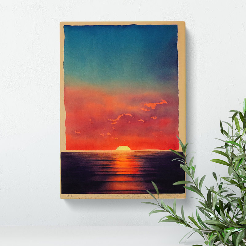 Pleasant Ocean Sunset - Wrapped Canvas, 50cm H x 35cm W x 3cm D