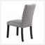 Ensemble de 2 chaises de salle à manger en tissu gris avec coussins moelleux et garniture cloutée