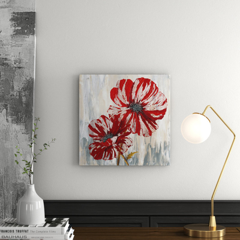 Red Poppies II - Print on Canvas, No Frame, 66.04 cm H x 66.04 cm W x 1.91 cm D