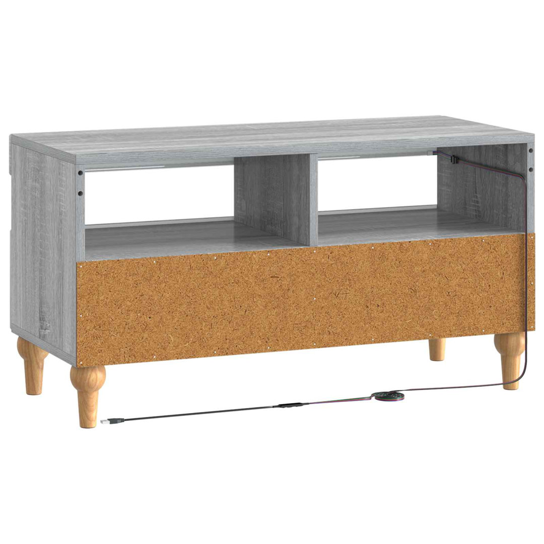 LED TV Cabinet with LED Strip Lights ALKMAAR Engineered Wood Furniture