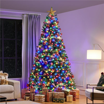 Arbre de Noël en épinette artificielle facile à installer Jaidalynn - support inclus