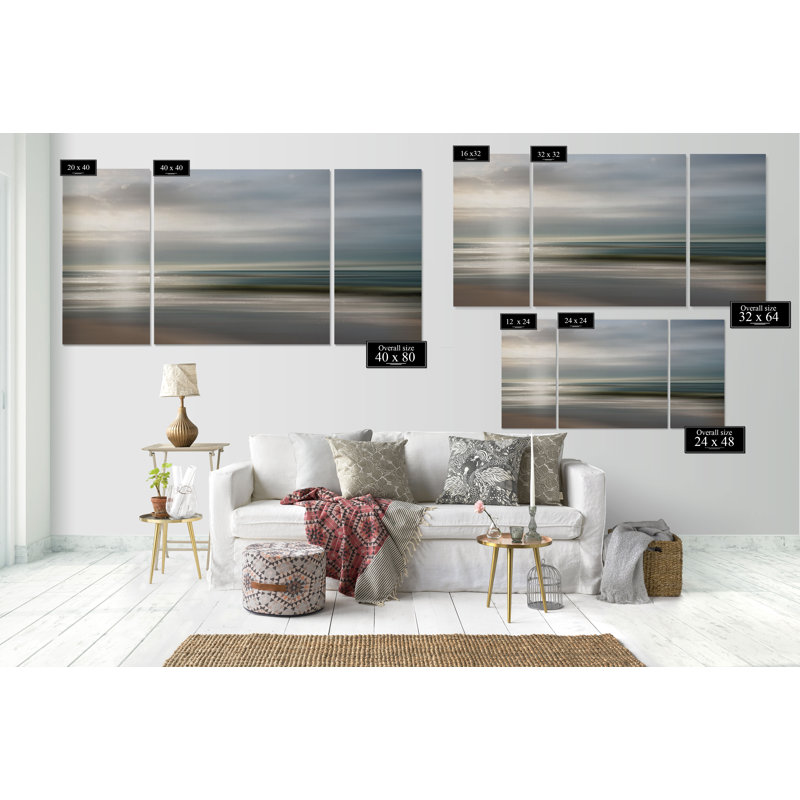 " Setting Sun " 3 - Pieces, 40" H x 80" W x 1.5" D