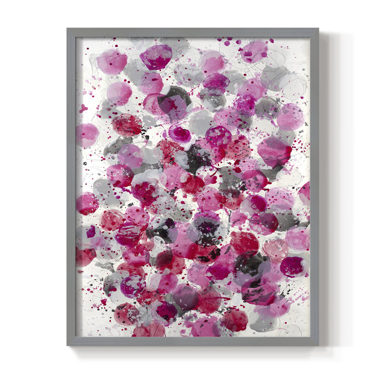 Reproduction encadrée bouquet - bois massif, Gris, H 30 po x l 24 po
