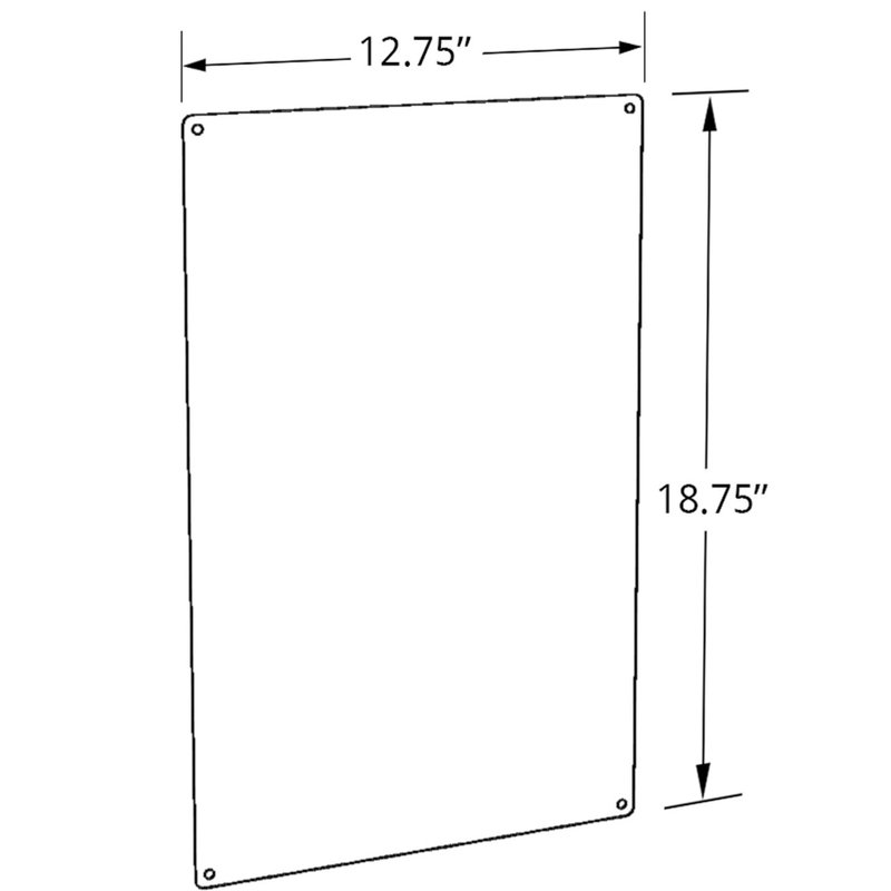 Panneau magnétique en métal pour panneau perforé ou fixation murale L 12,75 po x H 18,75 po, paquet de 2