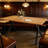 Costner 63''  Oak Modern Kitchen Dining Table , Mid-century Dining Table  For 4-6 Personal With Carbon Steel Legs