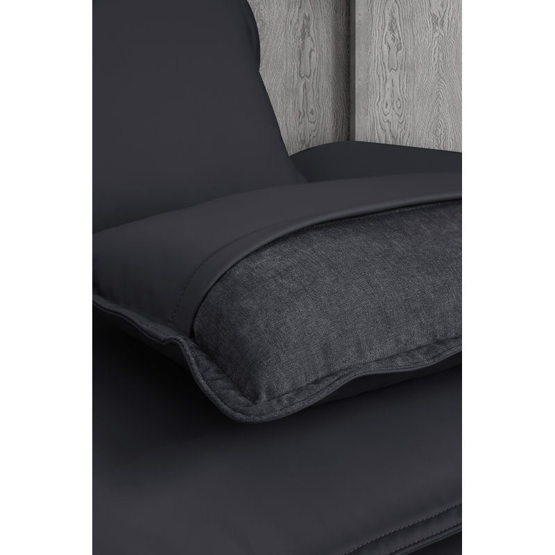 Aidanlee - 141" Leather Sofa, Black