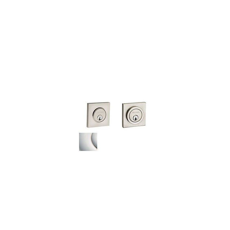 Contemporary Square Double Cylinder Deadbolt, Yes, Lifetime (PVD) Polished Nickel