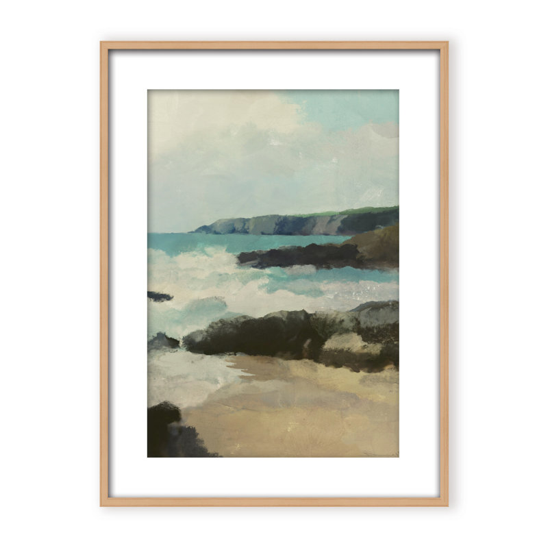 Coastal Retreat Rocky Beach, 48" H x 36" W x 2.375" D, Framed Canvas, White