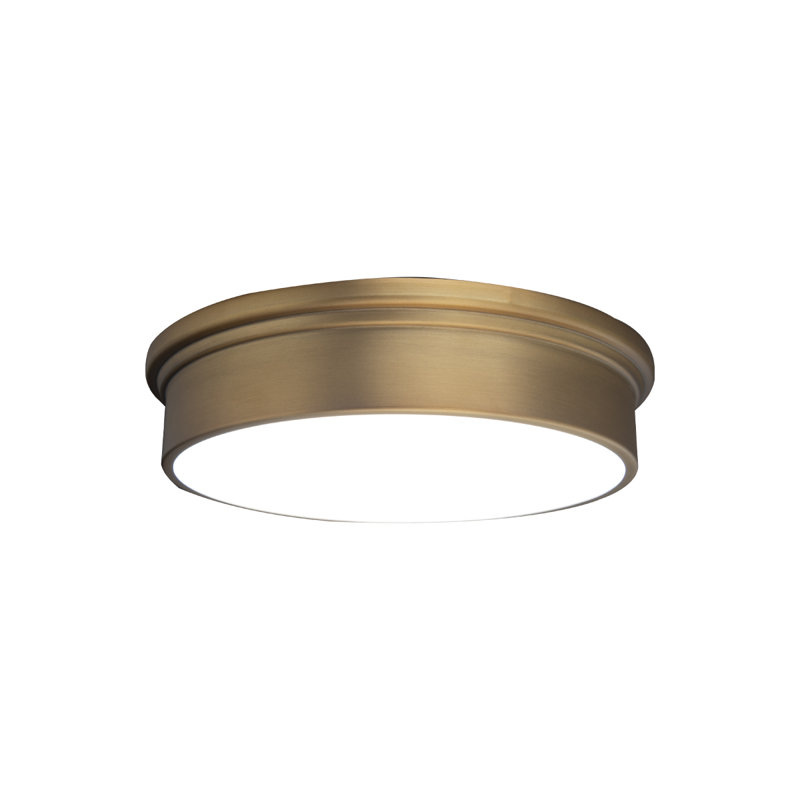 Campa 1 - Light LED Flush Mount, 2.5" H x 8" W x 8" D, Aged Brass