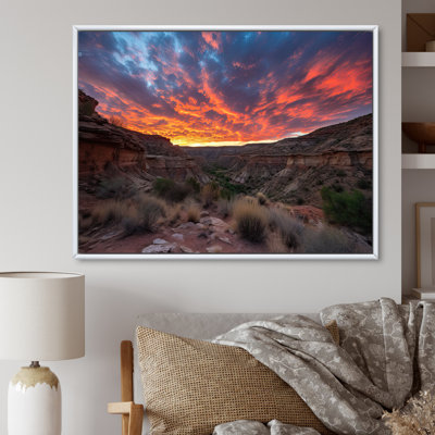 Fiery Canyon Sunset I - paysages, art mural sur toile