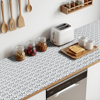 Shelf Liner,Non-Adhesive Non-Slip Cabinet Liners,Drawers Liners,Geometric Grey,18"W x 96"L