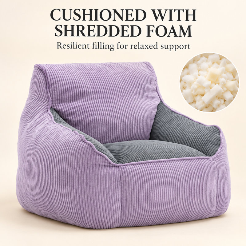38.6 " Corduroy Sofa, Purple