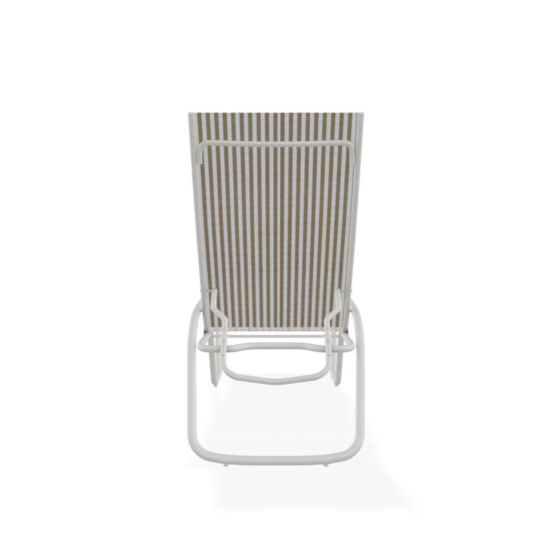 Outdoor Rust-Resistant Metal Chaise Lounge, Textured Snow, Tan