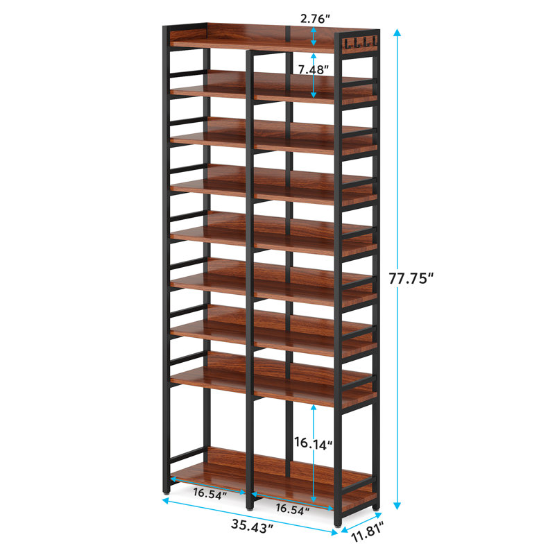 Étagère de rangement 32 à 40 paires pour chaussures à 9 niveaux