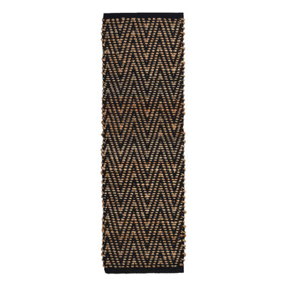 Chevy Chevron Area Rug in Brown/Black Jute