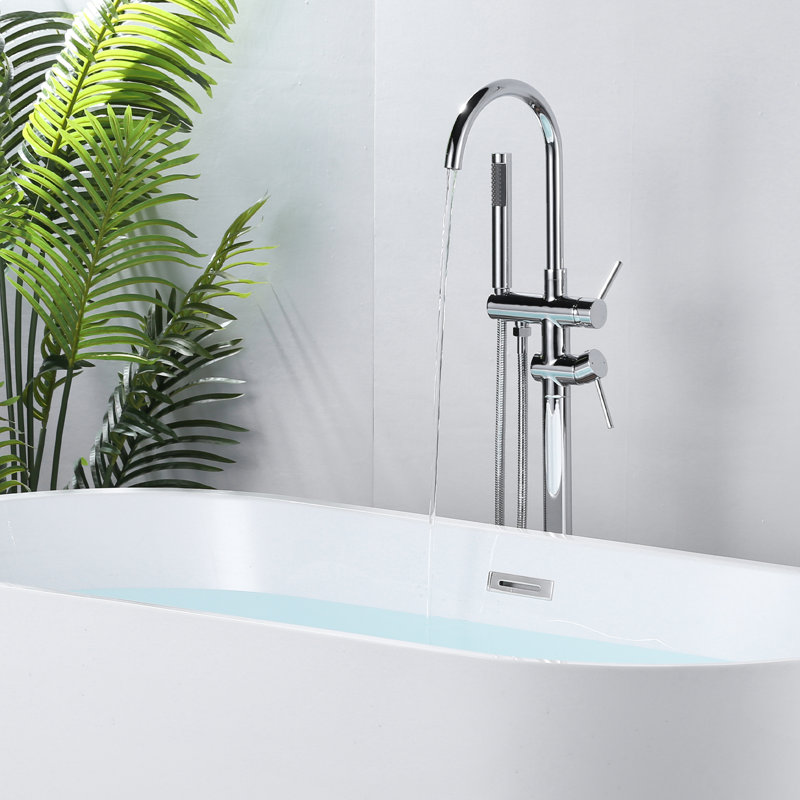 Floor Tub Spout with Diverter, Chrome