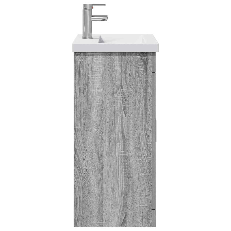 Vanity & Mirror Set, Grey Sonoma