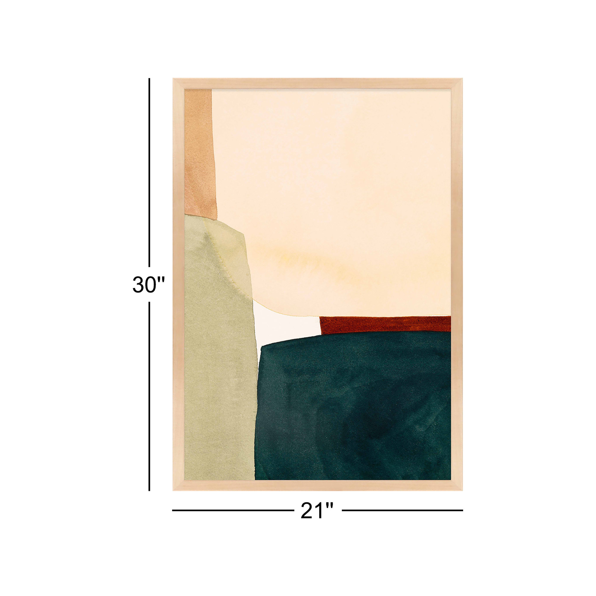 In The Depths Of Turquoise by Julia Balfour, 30" H x 21" W x 1.25" D, Maple Picture Framed Paper