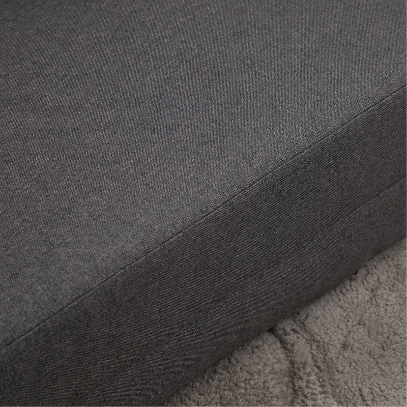 2-In-1 Floor Lazy Sofa With 5 Position Adjustable Backrest, Dark Gray
