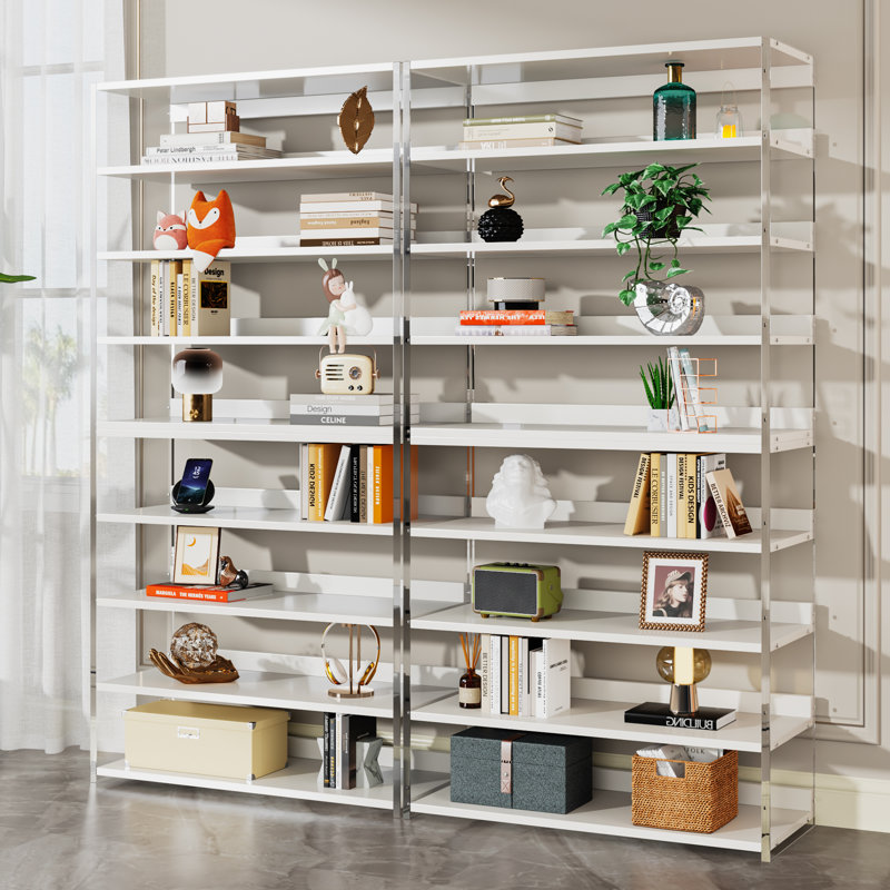 8-Tier Acrylic Bookshelf, White