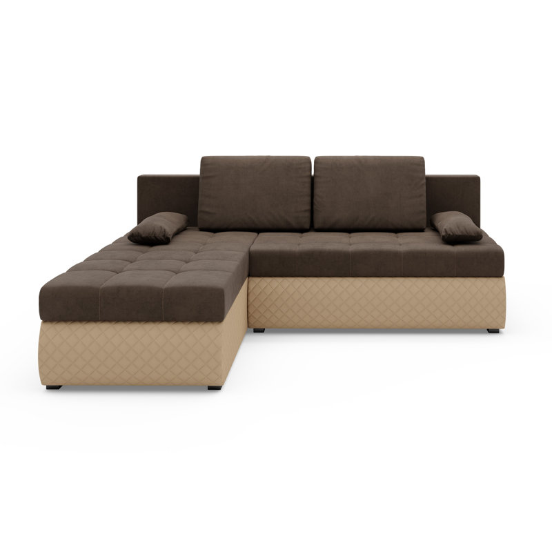 Shenka 3 Seater Corner Sofa , Brown - Microfaza20/Dolaro100, Left -sided