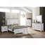 Ensemble de chambre à coucher en bois avec lit à panneaux 5 pièces Clelane, commode, miroir, table de chevet et commode