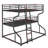 Full XL Over Twin XL Over Queen Size Triple Bunk Bed With Long And Short Ladder-1164807343