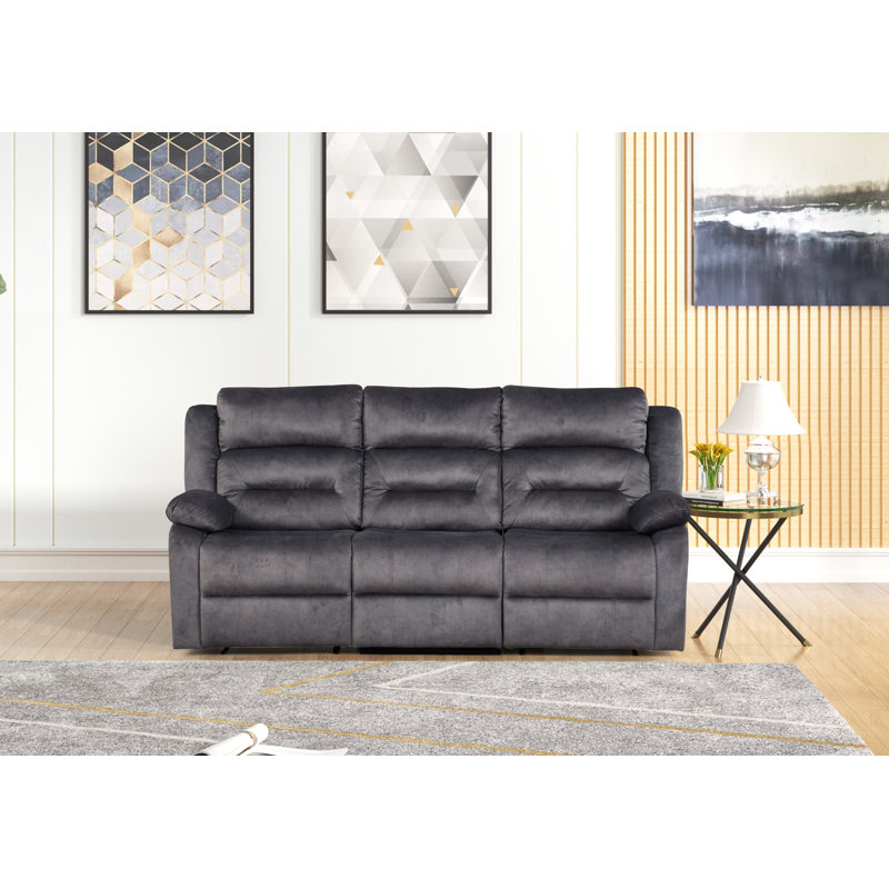 Octaviean Recliner, Manual, Blue Gray Bronzing Fabric