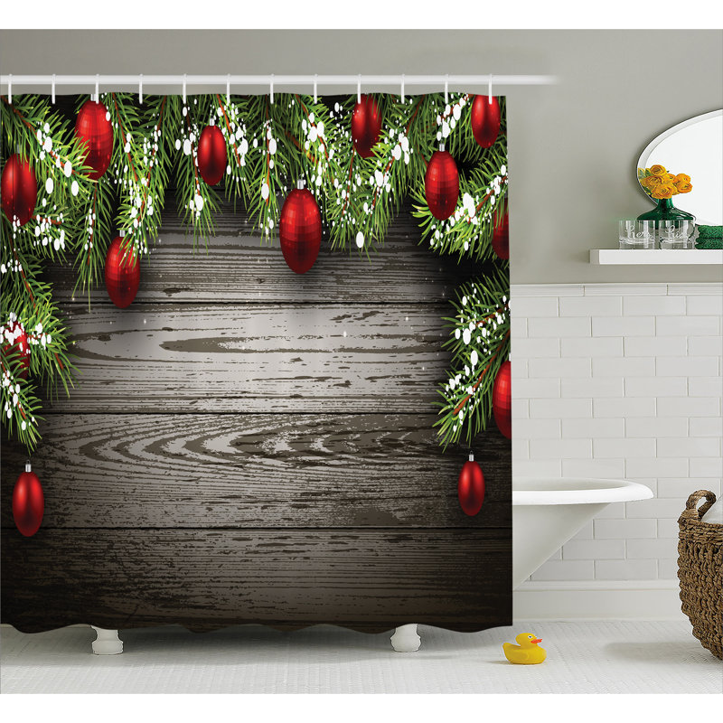 Shower Curtain with Hooks Included, 84" H x 69" W